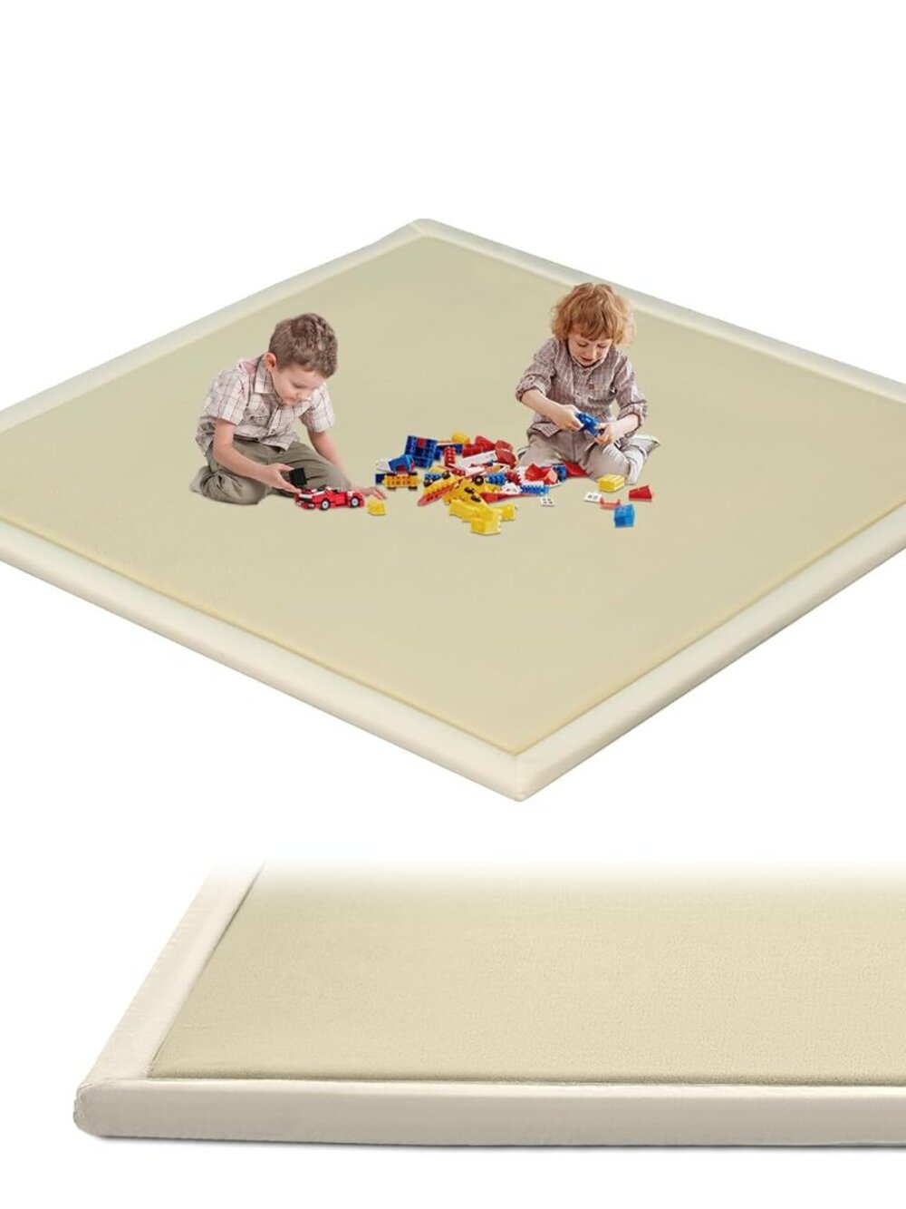 Thick Baby Play Mat 1.4" Memory Foam 70×59 Beige Non‑Slip Nursery Floor Mat NEW